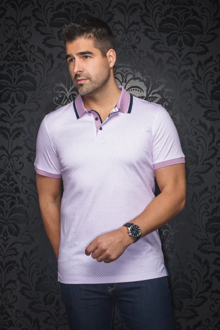 Au Noir Stretch Short-Sleeve Polo | Fairmont Pink - Image 2